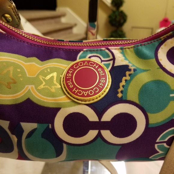 🍃MINT🍃Coach🌺Poppy Pop C Graffiti Crossbody - Picture 2 of 7